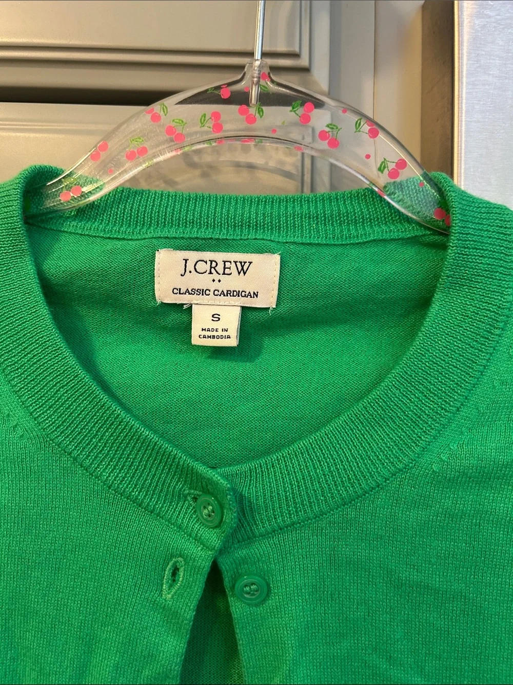 J. Crew Factory Green Cotton Cardigan Sweater Small